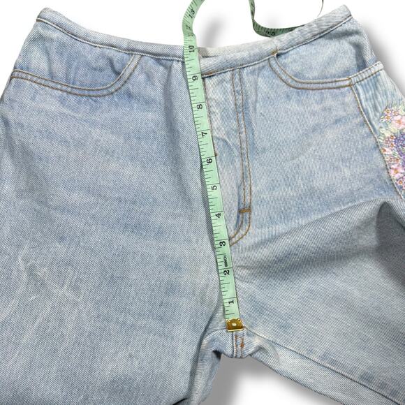 Vintage 90s Jeans 26x33 Straight Leg Floral Embroidery Corduroy Handmade Brazil - Picture 9 of 11